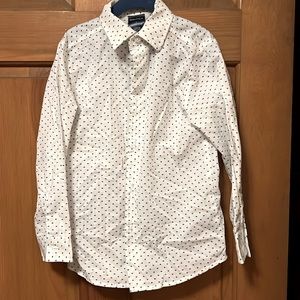 White collar, Nautica button-down with blue spec design